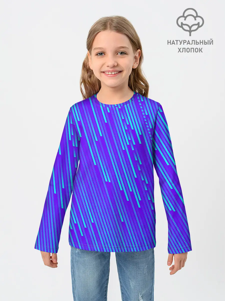 Детский лонгслив / Неоновые Линии