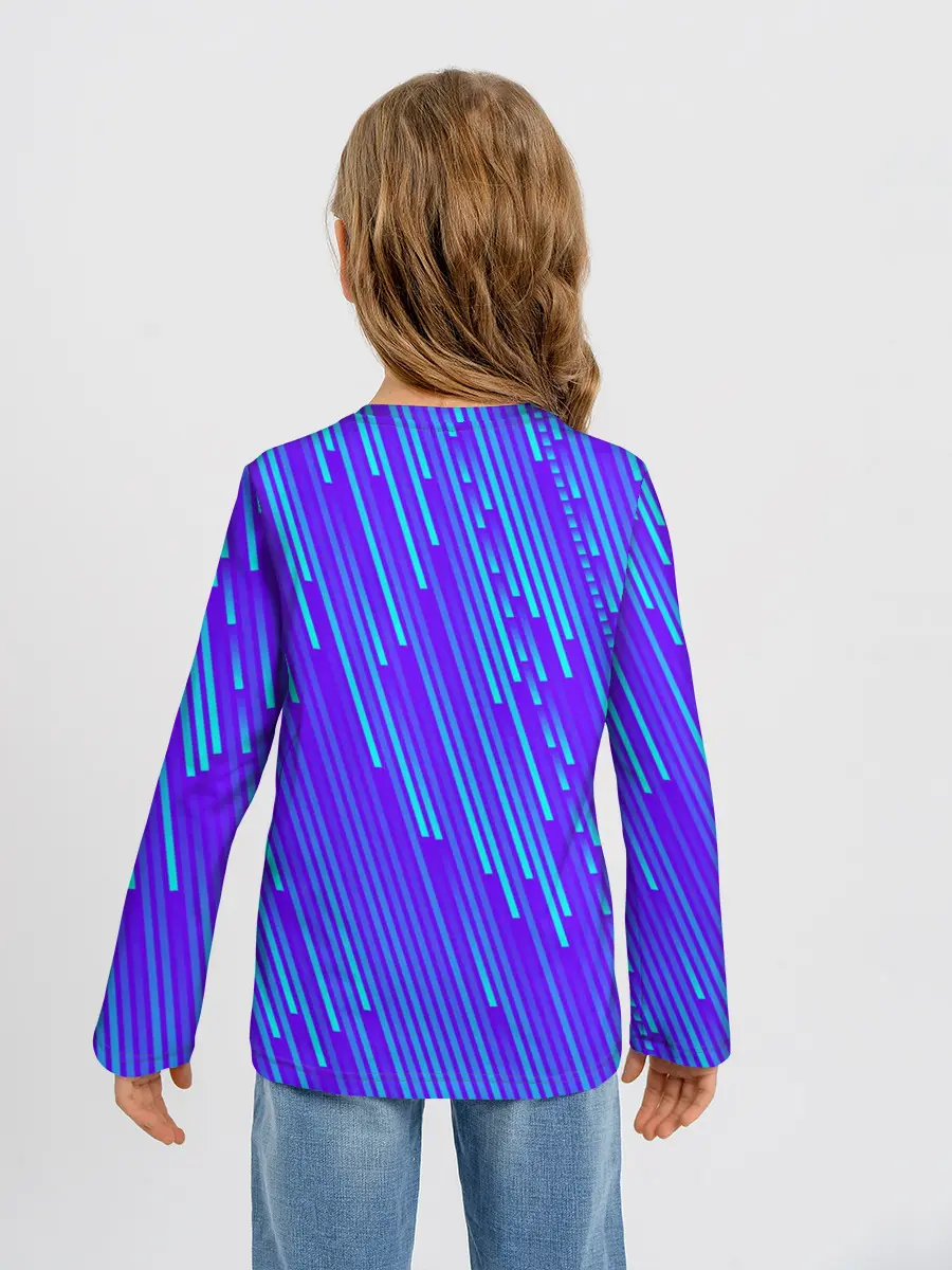 Детский лонгслив / Неоновые Линии