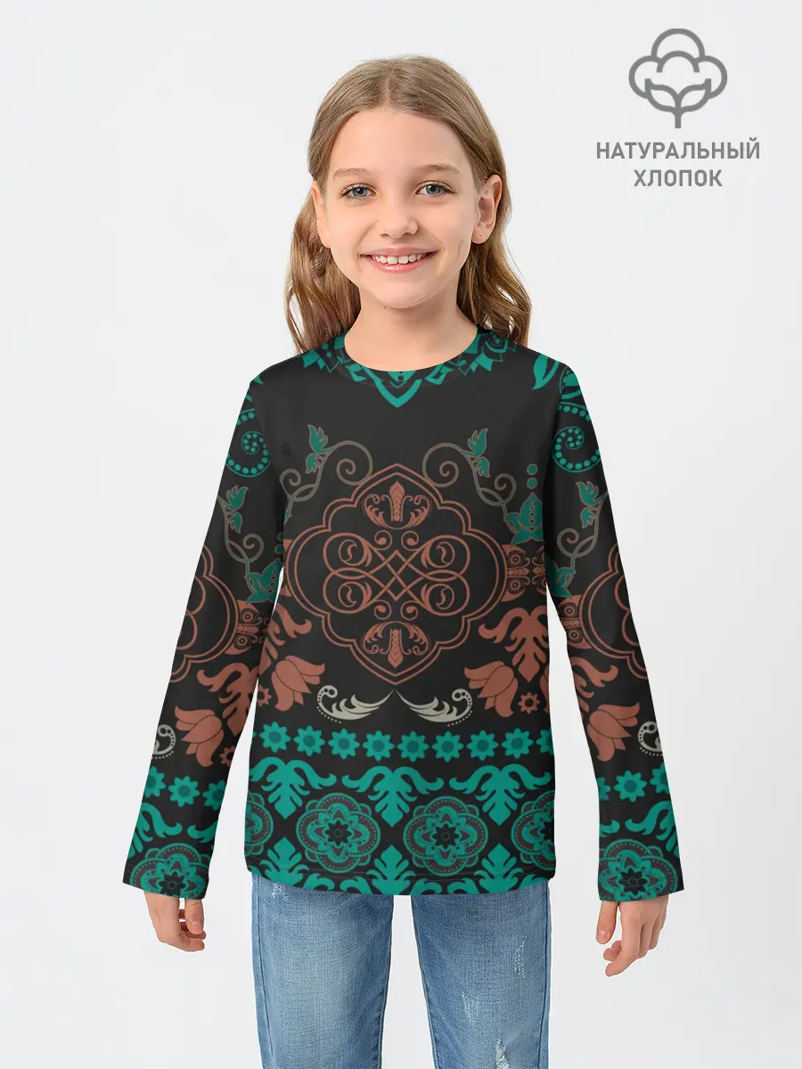 Детский лонгслив / Ретро Орнамент