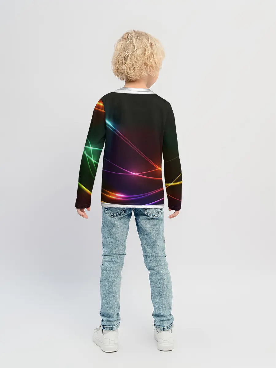 Детский лонгслив / Неоновые Линии
