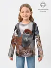 Детский лонгслив / Много котов
