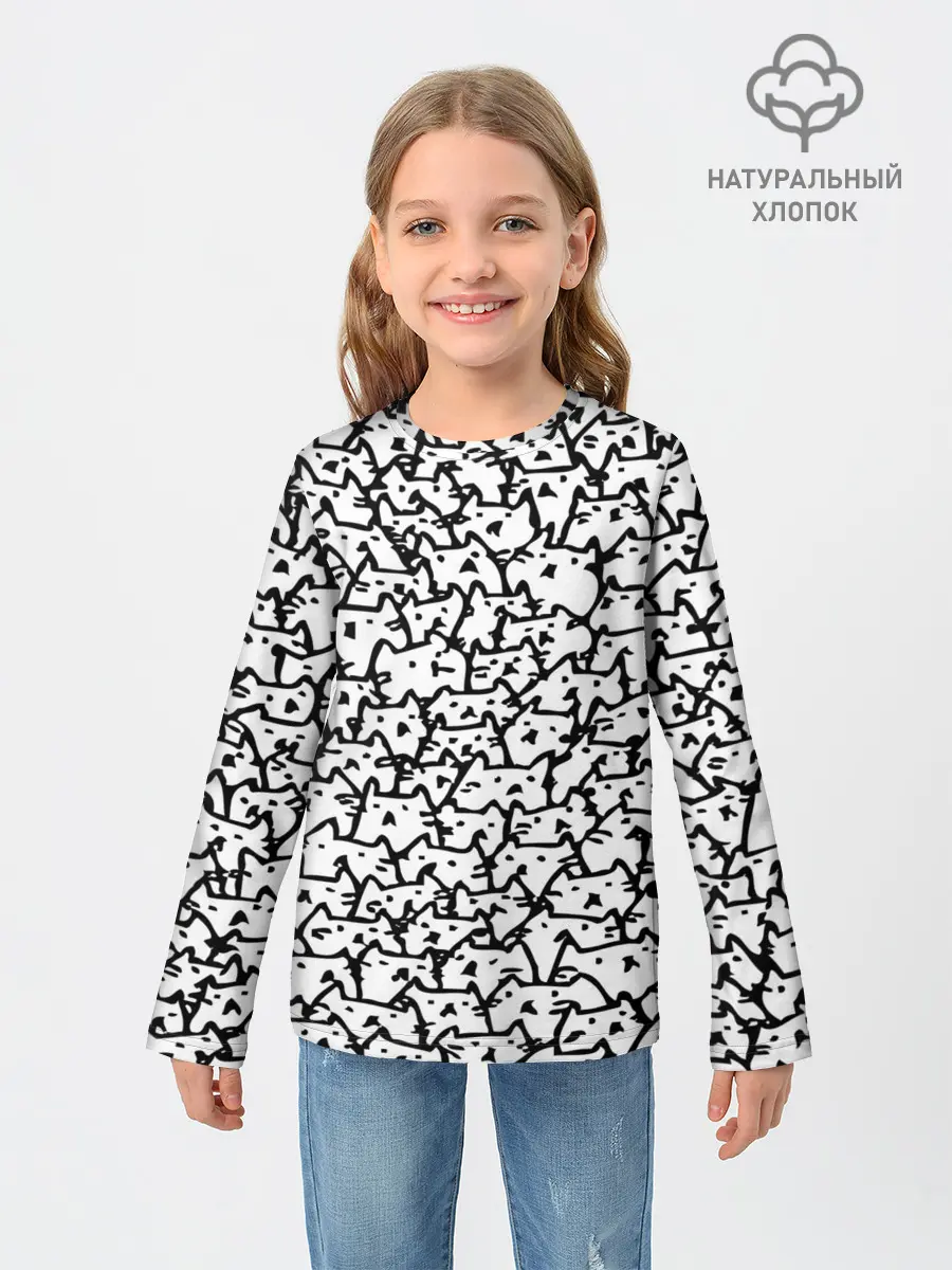 Детский лонгслив / Котики