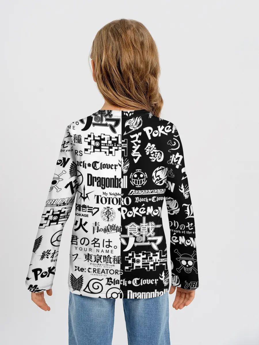 Детский лонгслив / ЛОГОТИПЫ АНИМЕ / LOGO ANIME