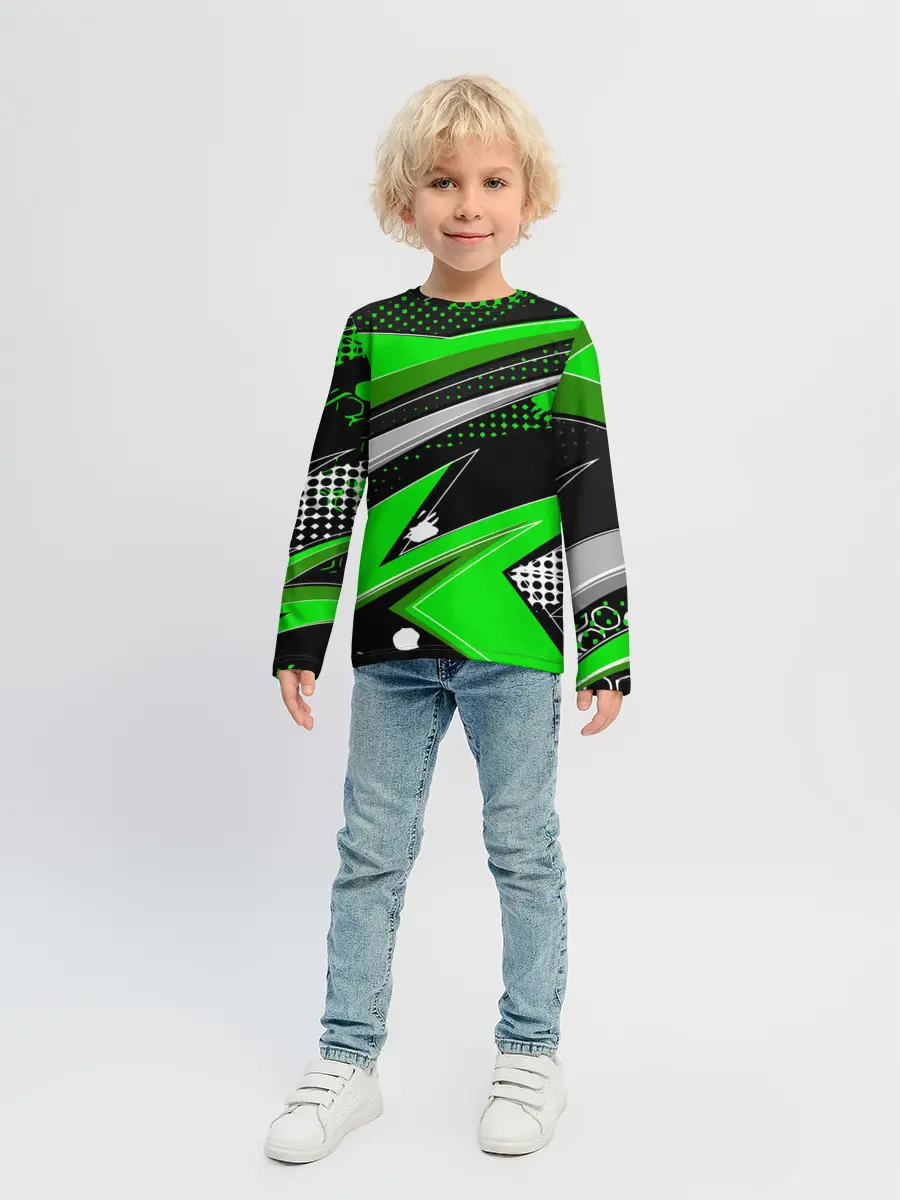 Детский лонгслив / Зеленая краска