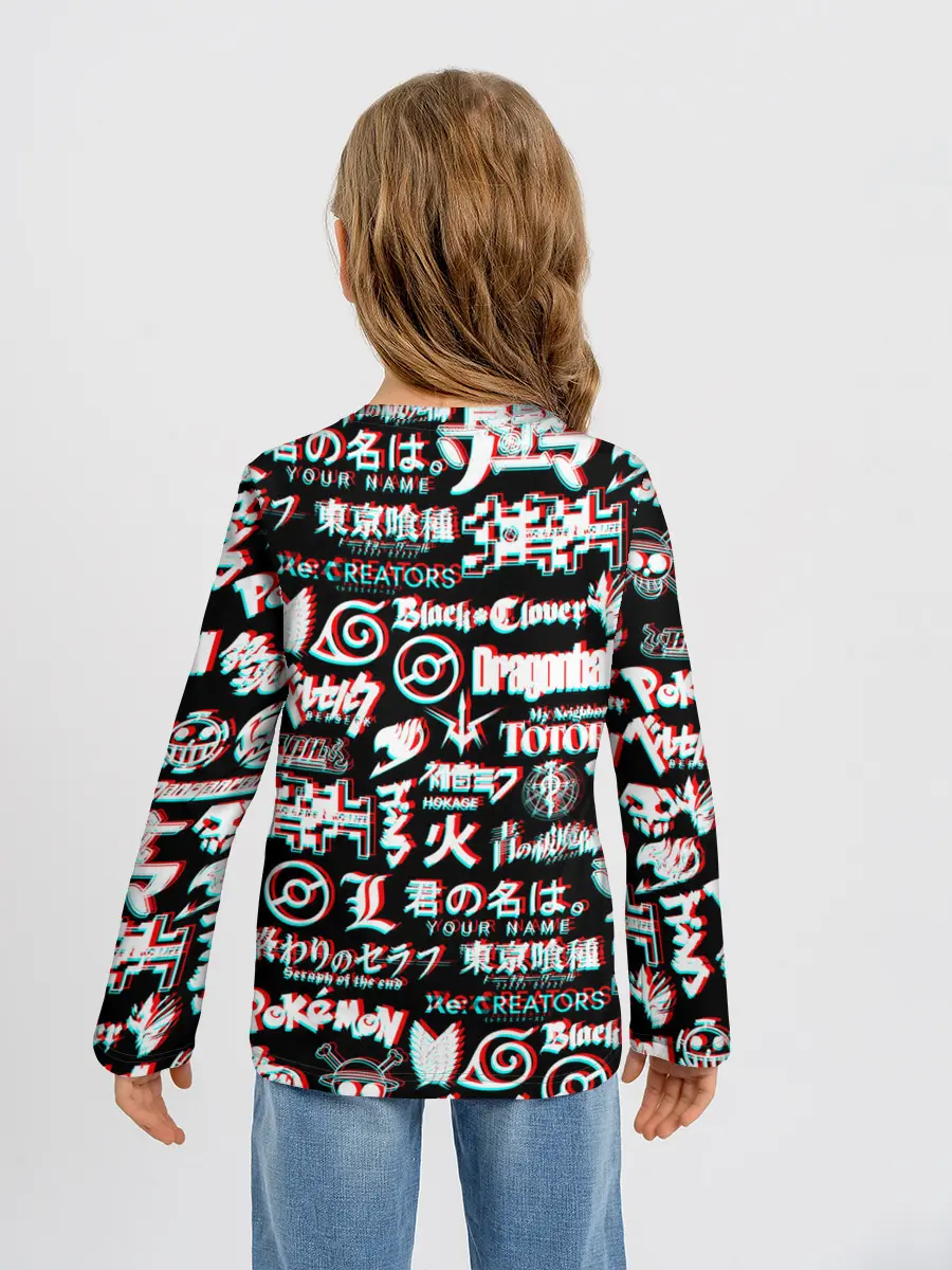 Детский лонгслив / ЛОГО АНИМЕ ГЛИТЧ