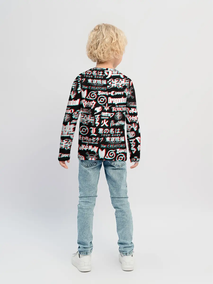 Детский лонгслив / ЛОГО АНИМЕ ГЛИТЧ