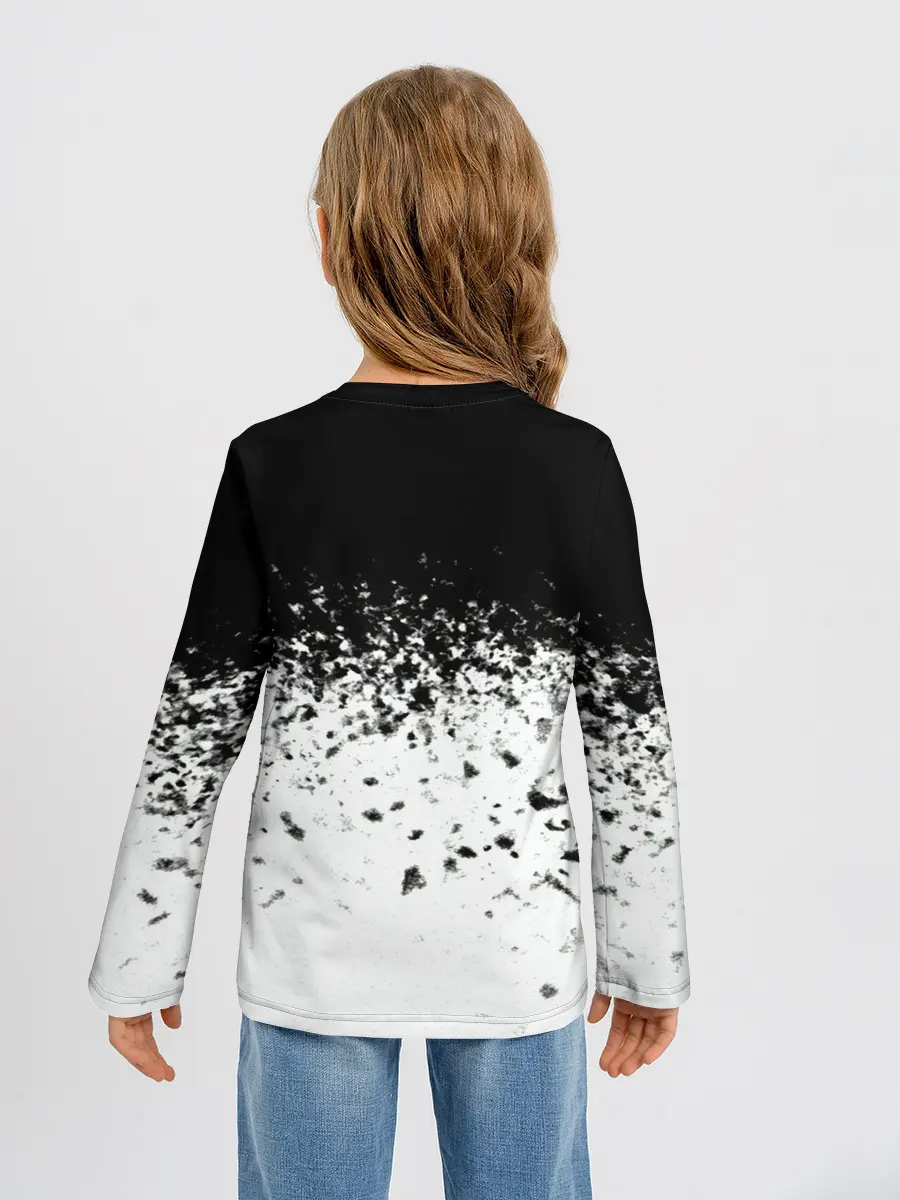 Детский лонгслив / чб спрей оверлорд