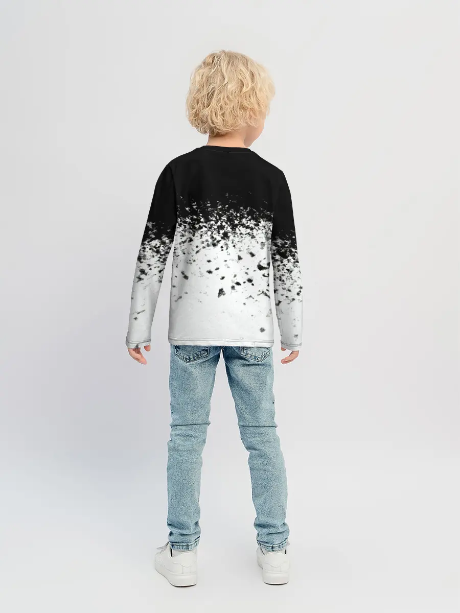 Детский лонгслив / чб спрей оверлорд