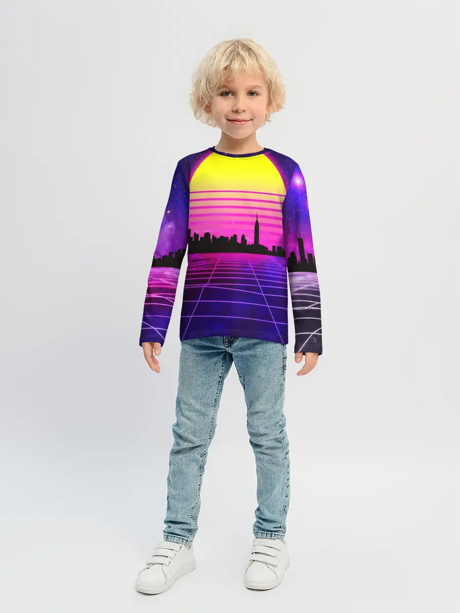 Детский лонгслив / ГОРОД В НЕОНЕ
