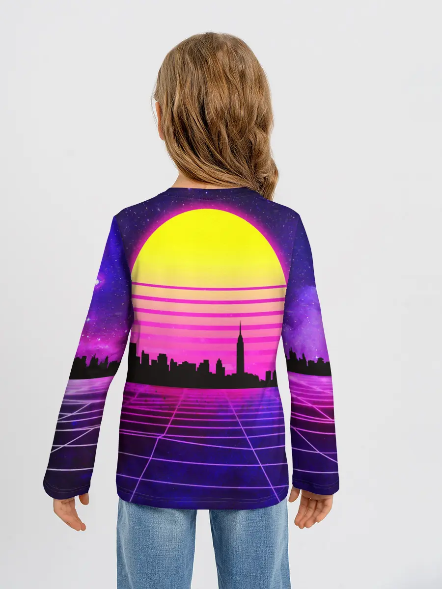Детский лонгслив / ГОРОД В НЕОНЕ