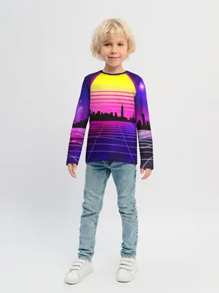 Детский лонгслив / ГОРОД В НЕОНЕ