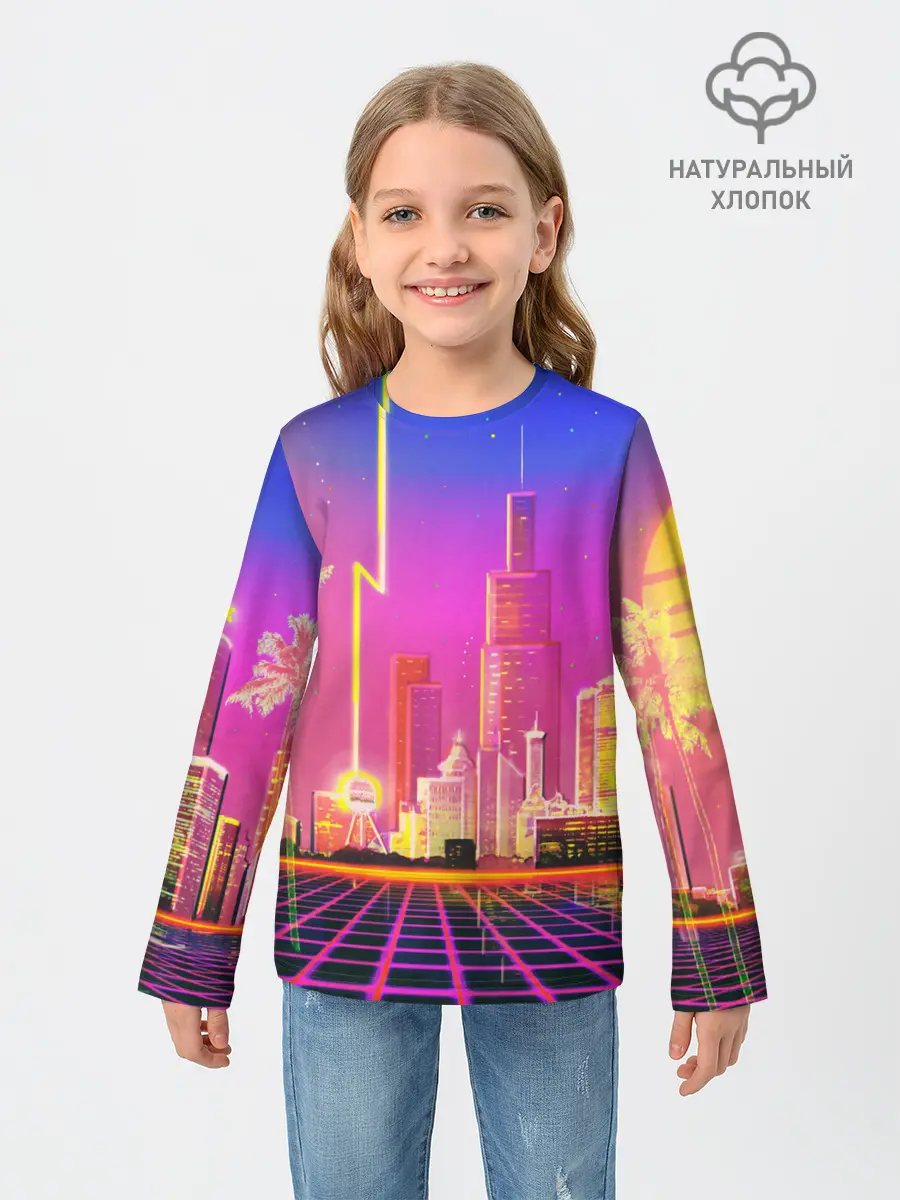 Детский лонгслив / КИБЕР ГОРОД