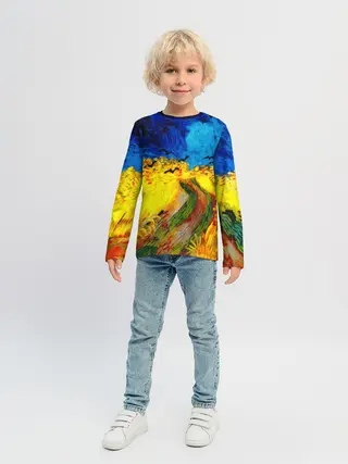 Детский лонгслив / ВАНГОГ НОЧНОЕ ПОЛЕ