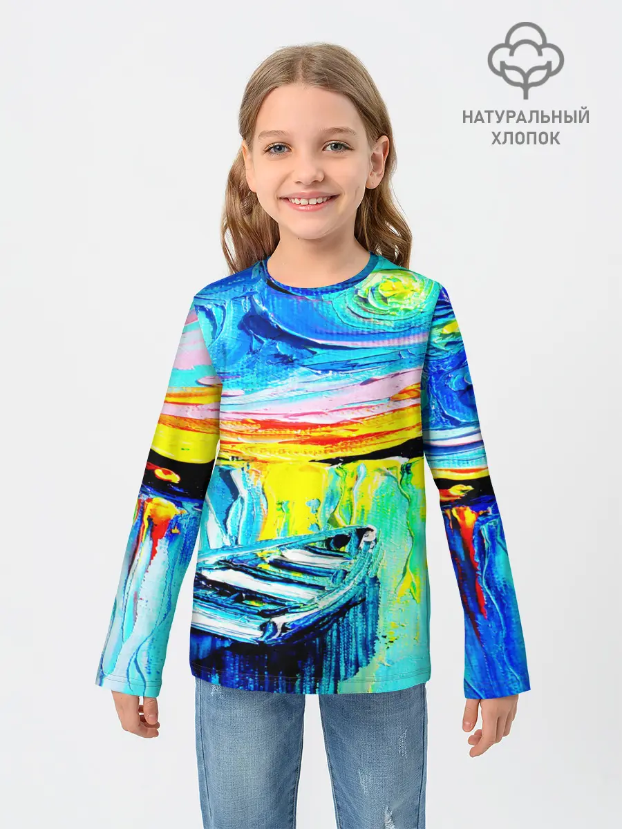 Детский лонгслив / НОЧНОЙ ПРИЧАЛ ВАНГОГ