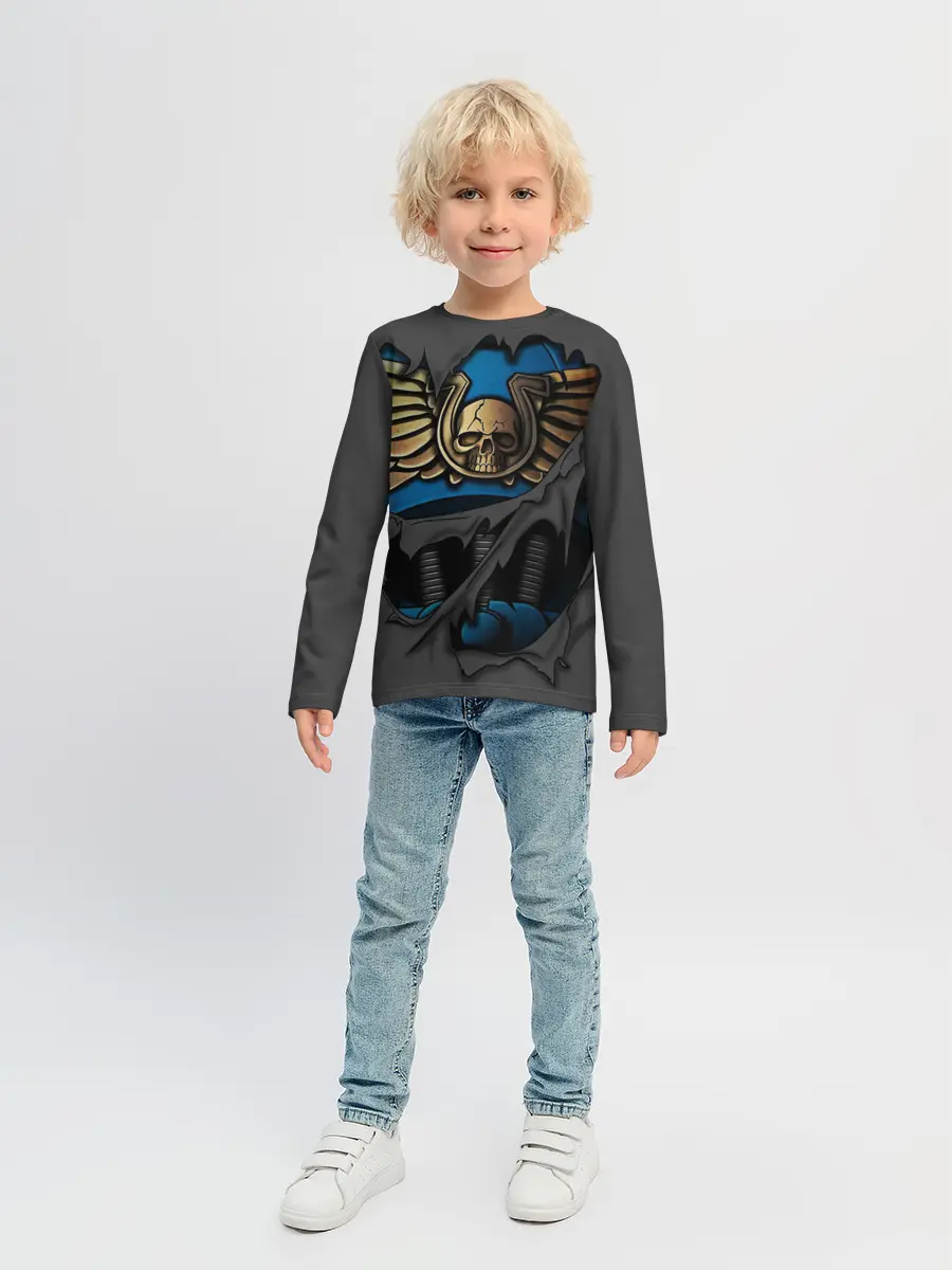Детский лонгслив / Ультрамариновая Броня