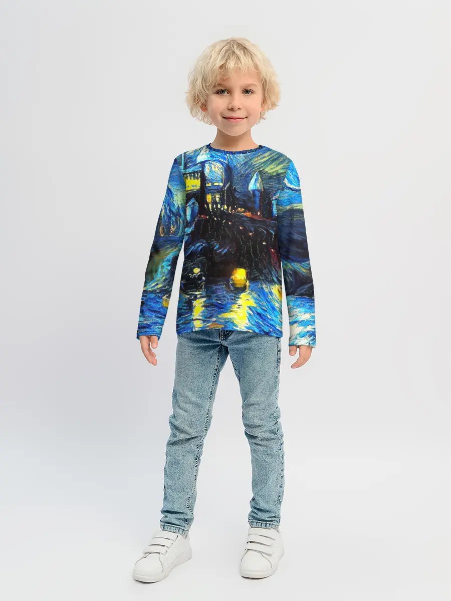 Детский лонгслив / Картина в стиле Вангога