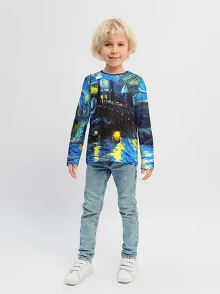 Детский лонгслив / Картина в стиле Вангога