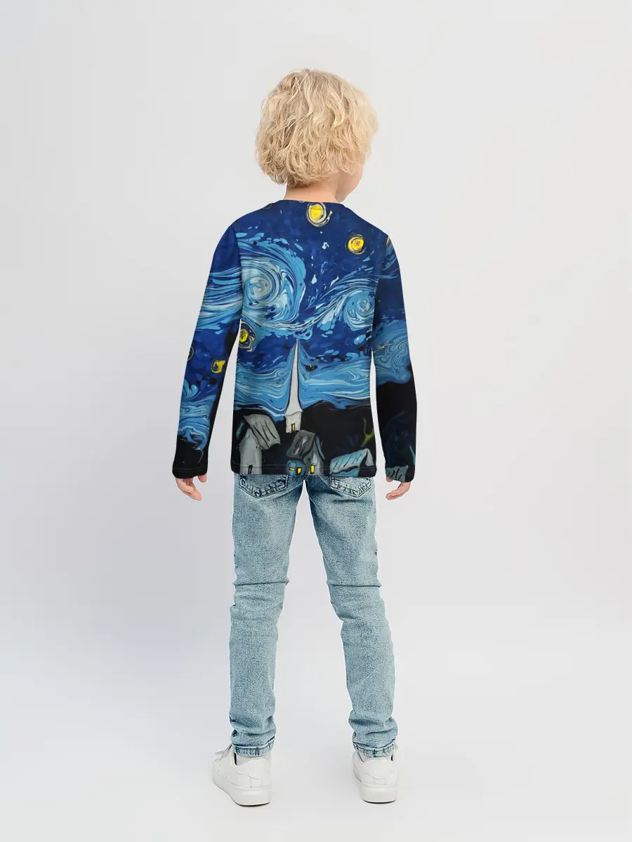Детский лонгслив / ЗВЁЗДНАЯ НОЧЬ ВАНГОГ