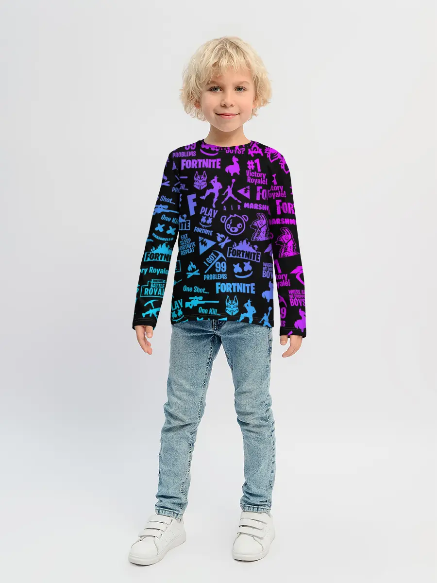 Детский лонгслив / FORTNITE NEON | ФОРТНАЙТ НЕОН