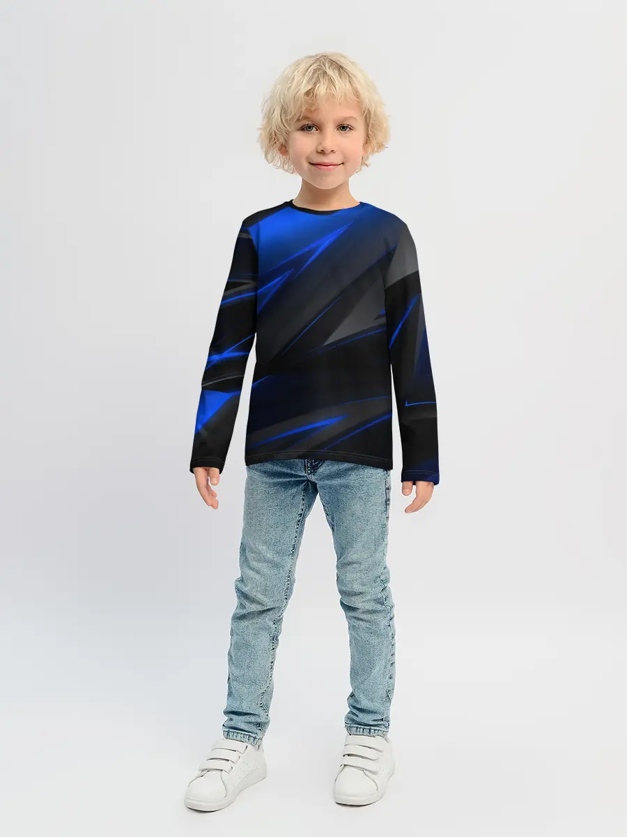 Детский лонгслив / Blue and Black