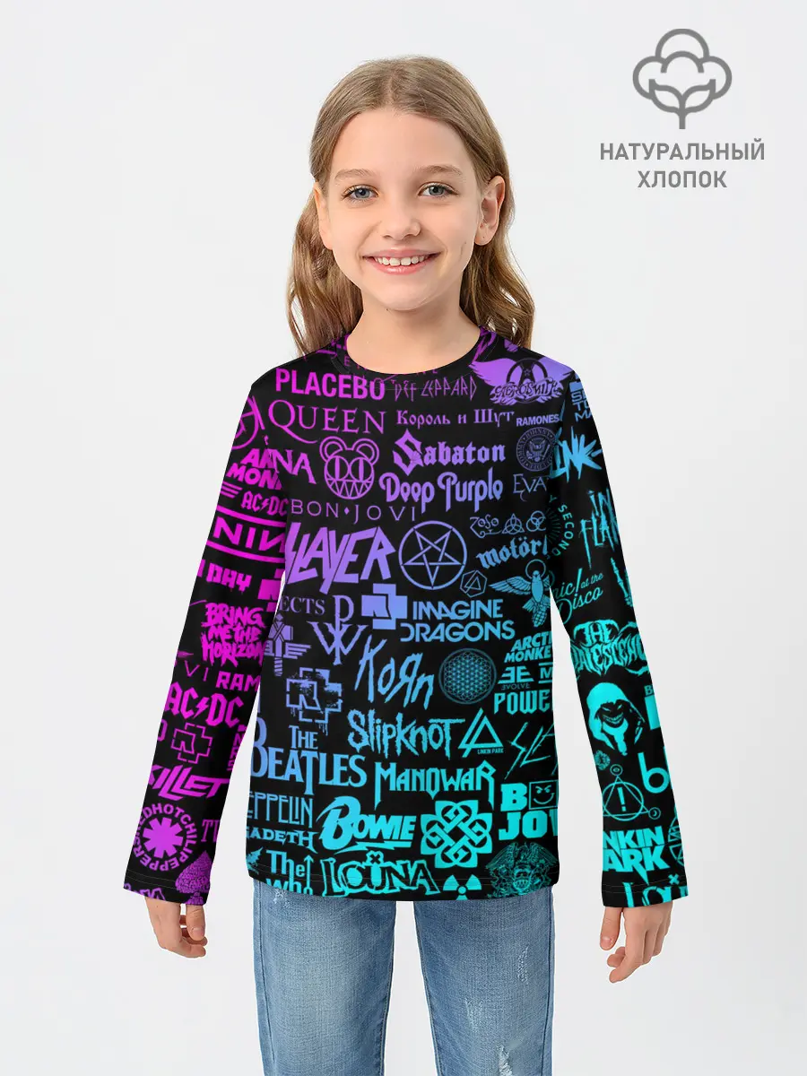 Детский лонгслив / ЛОГОТИПЫ РОК ГРУПП