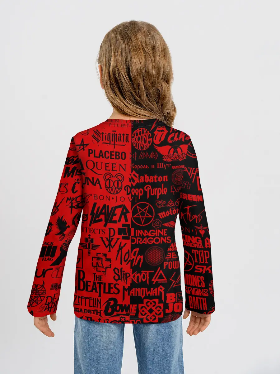 Детский лонгслив / ЛОГОТИПЫ РОК ГРУПП | ROCK