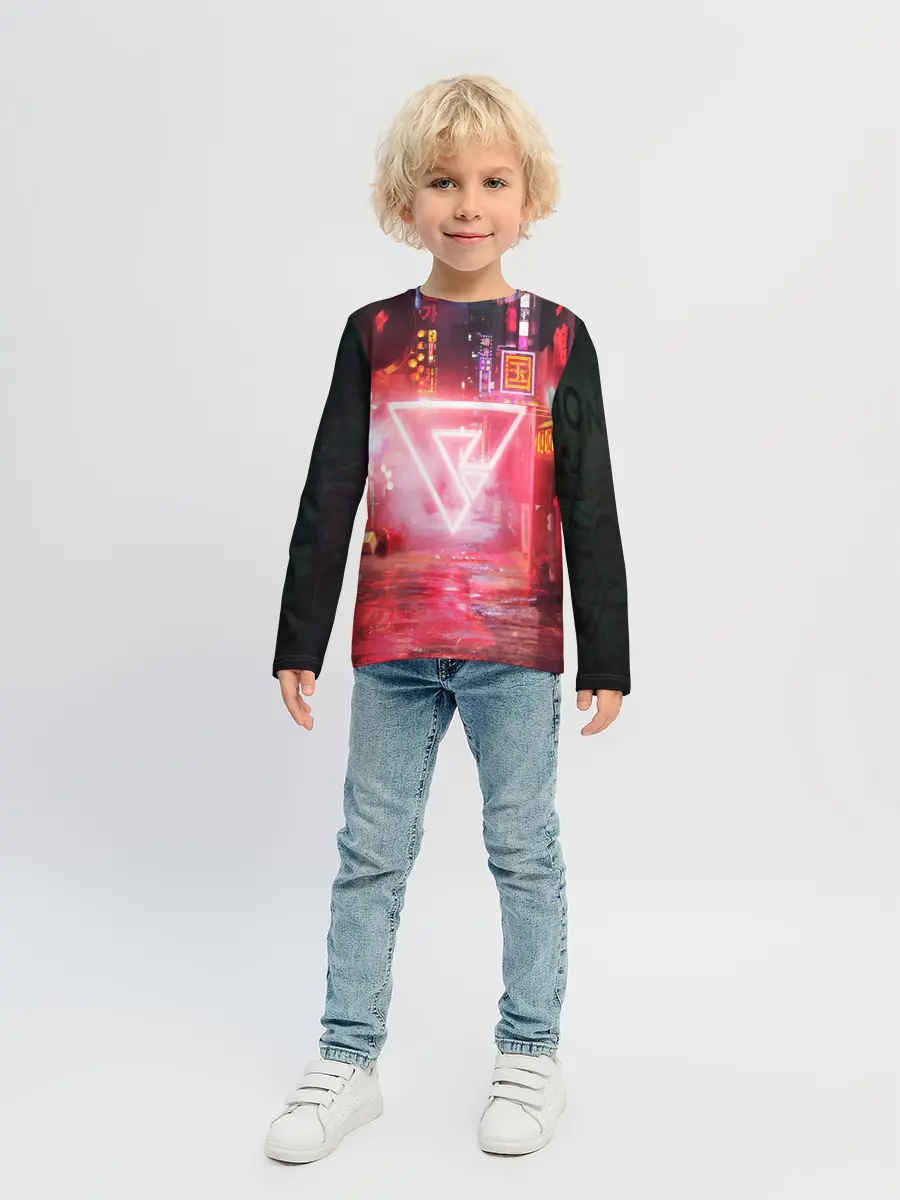 Детский лонгслив / КИБЕР НЕОН