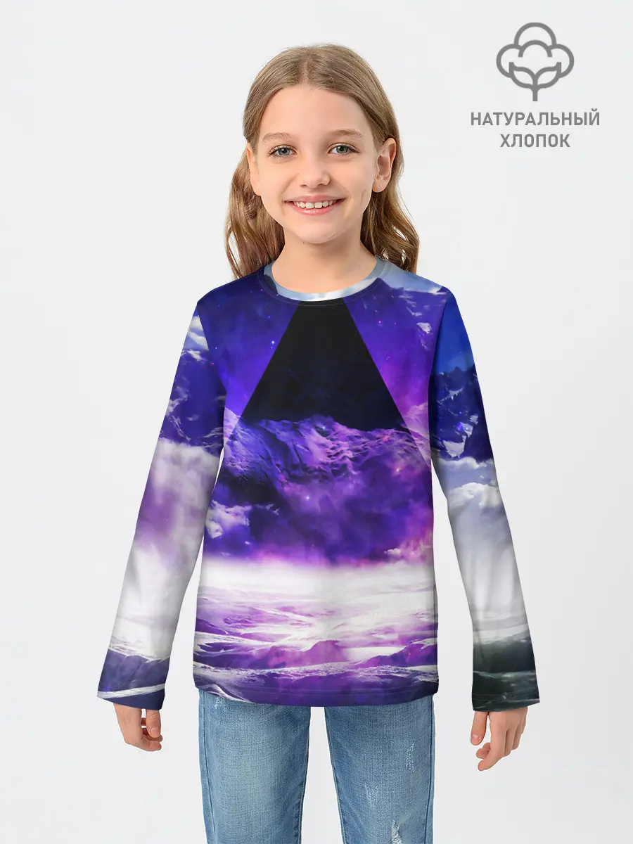 Детский лонгслив / Космический треугольник