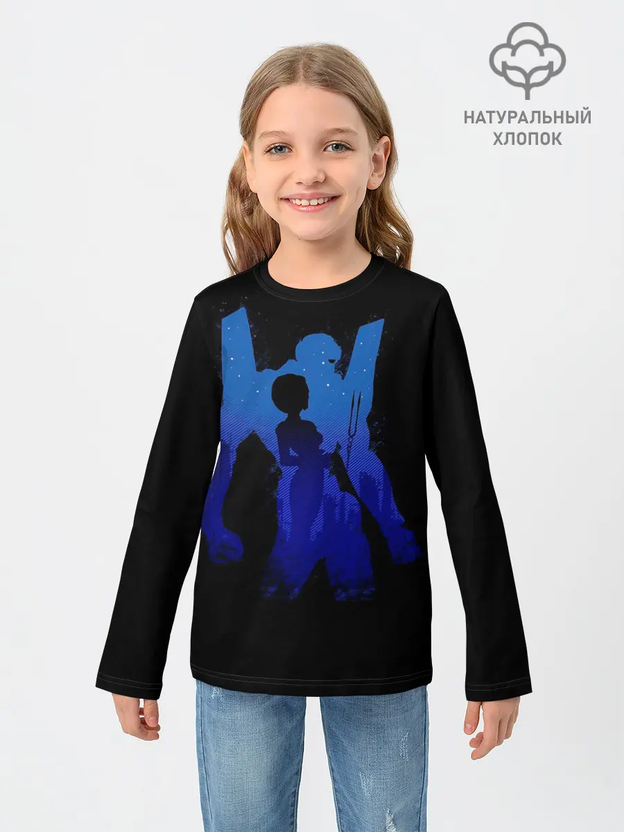 Детский лонгслив / Боевой робот Евангелион синий