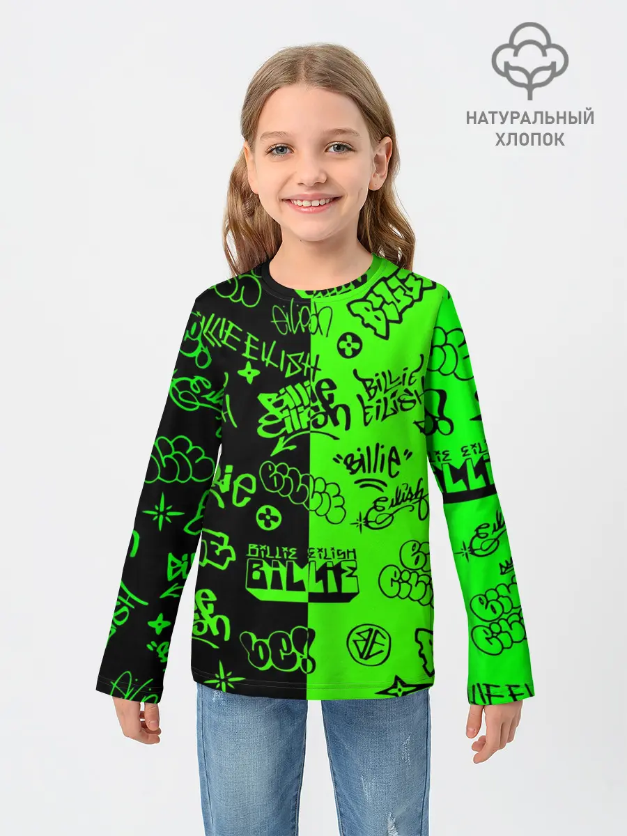 Детский лонгслив / Billie Eilish Graffiti two col