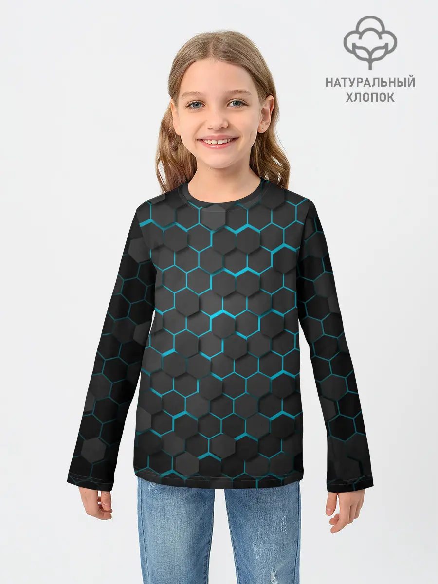 Детский лонгслив / Turquoise Octagon