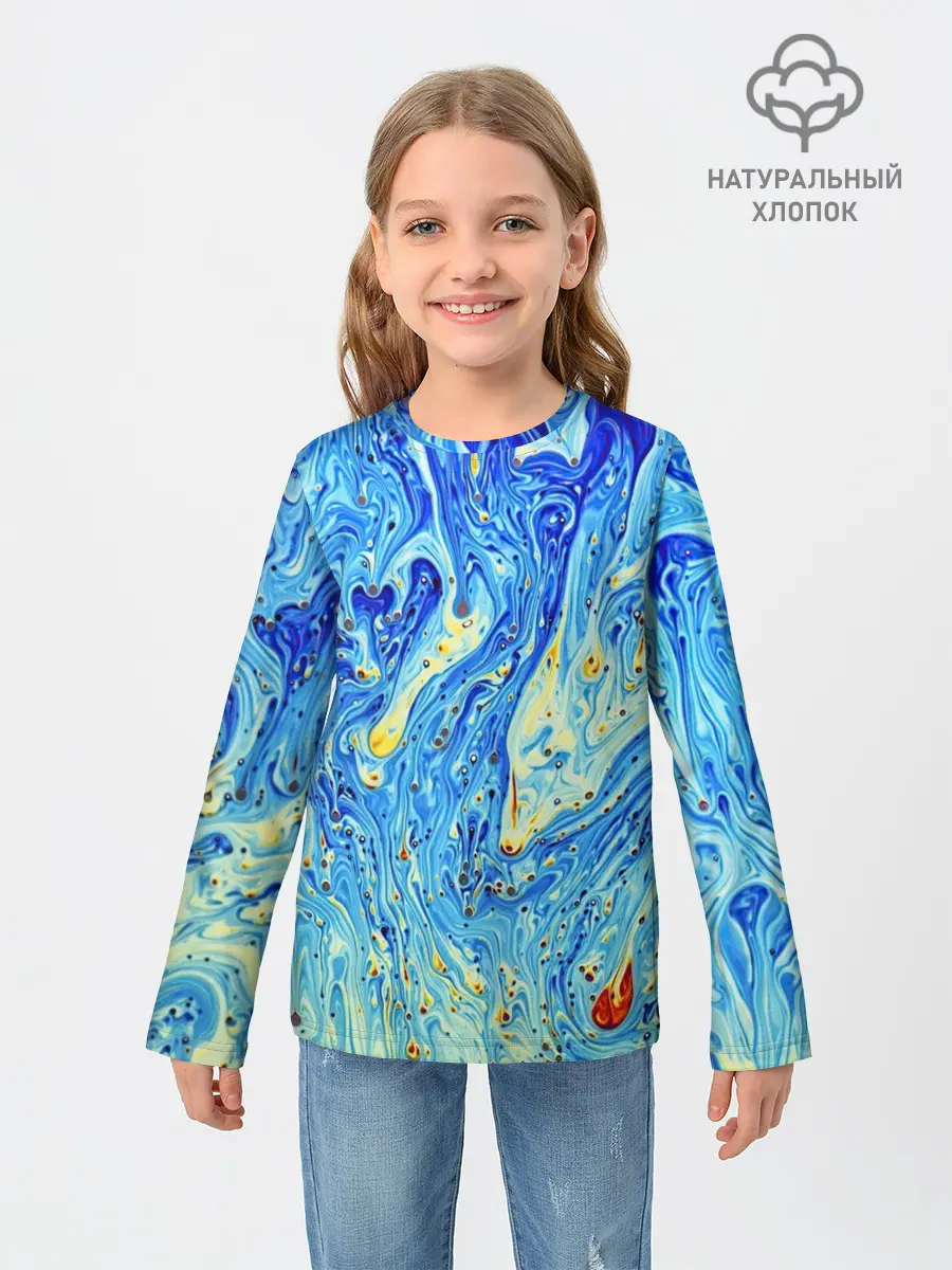 Детский лонгслив / Сползающие краски