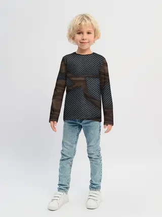 Детский лонгслив / карбон в дереве