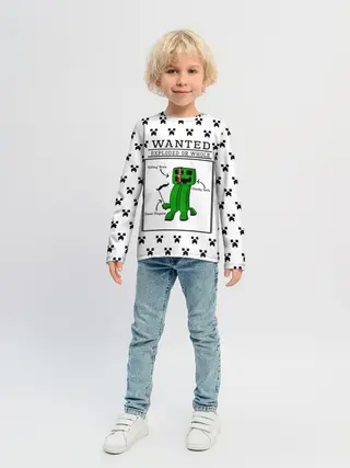 Детский лонгслив / Внутреннее строение Крипера | Minecraft