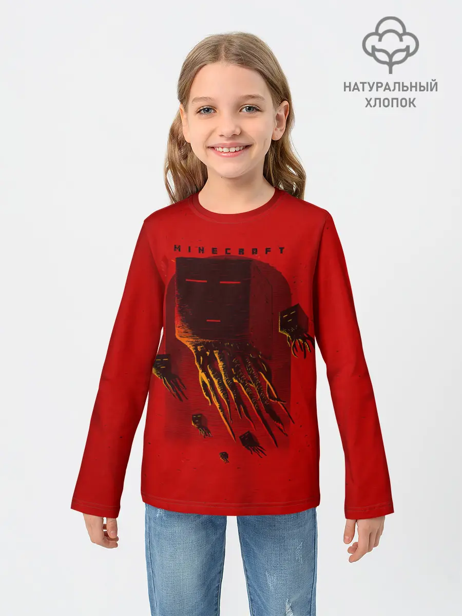 Детский лонгслив / Гаст - Minecraft