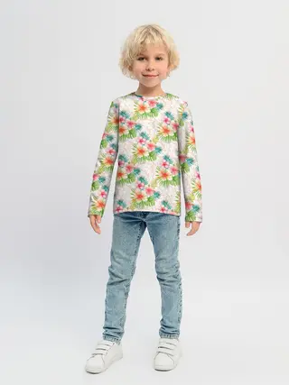 Детский лонгслив / Гавайские цветы