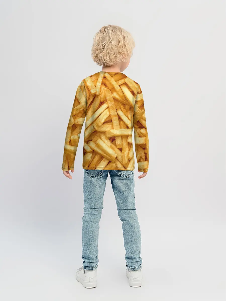 Детский лонгслив / Картошка фри/Фастфуд