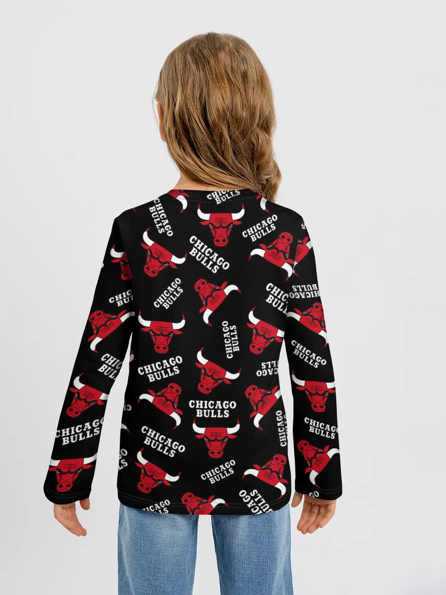 Детский лонгслив / CHICAGO BULLS БЫКИ УЗОР