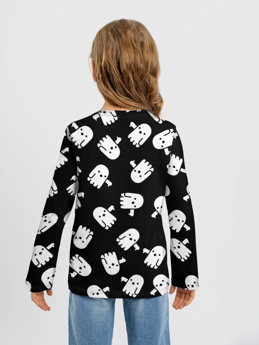 Детский лонгслив / ПРИВИДЕНИЯ УЗОР / HALLOWEEN