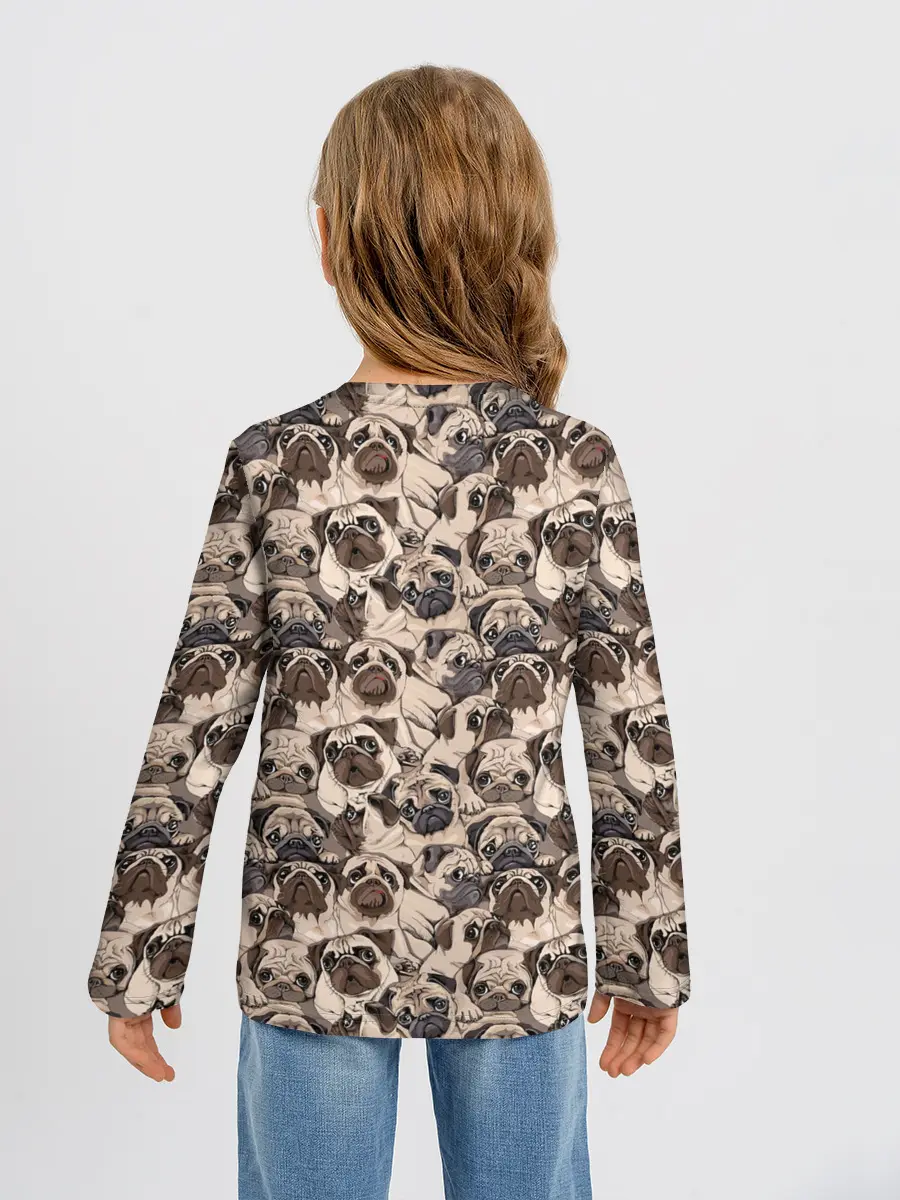 Детский лонгслив / Мопсы