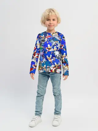 Детский лонгслив / SONIC СИНИЙ ЁЖ СОНИК