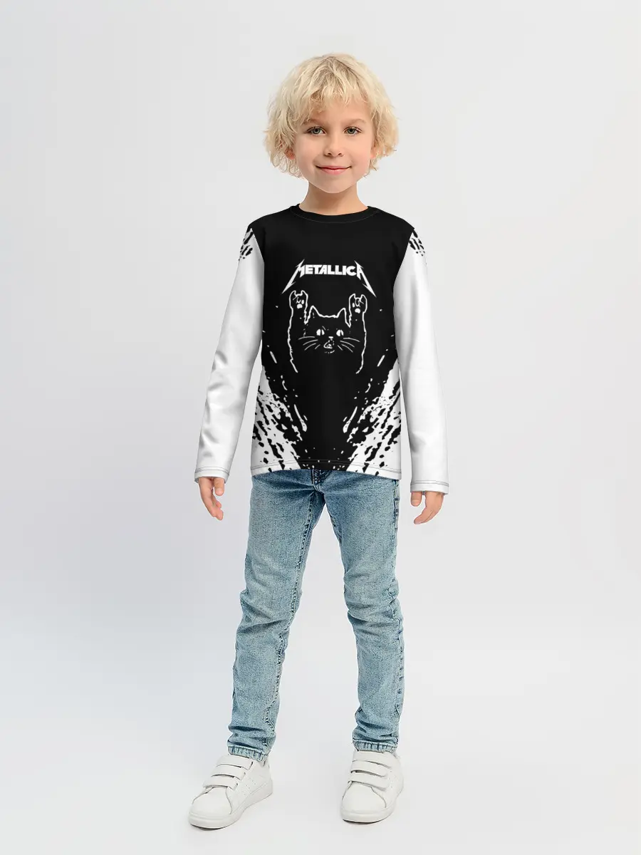 Детский лонгслив / Мяуталлика / Meowtallica.
