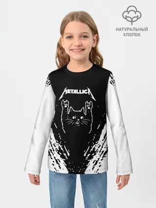 Детский лонгслив / Мяуталлика / Meowtallica.