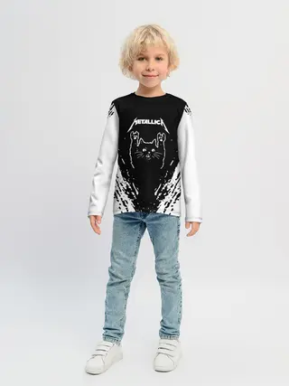 Детский лонгслив / Мяуталлика / Meowtallica.