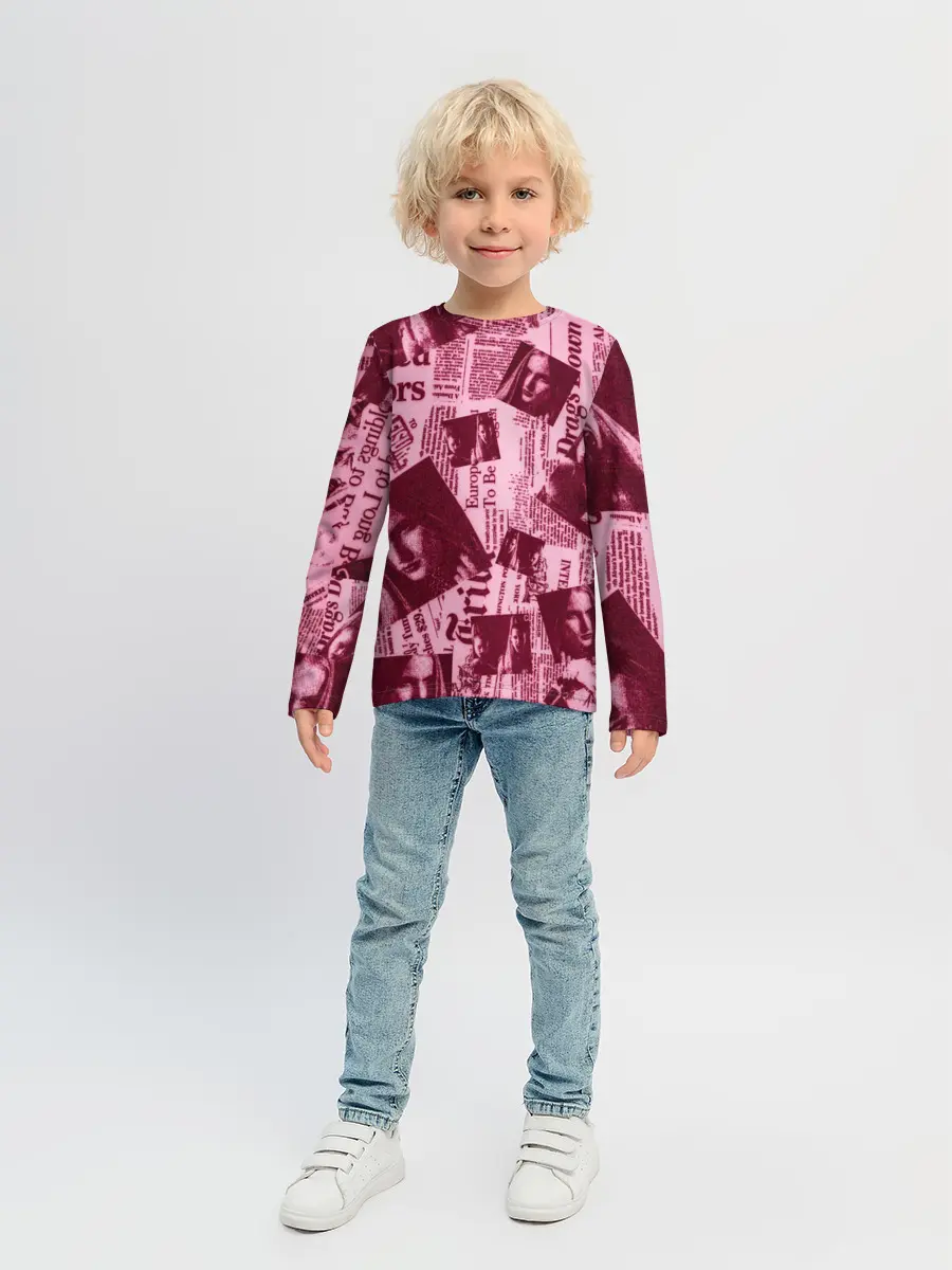 Детский лонгслив / newspaper fashion