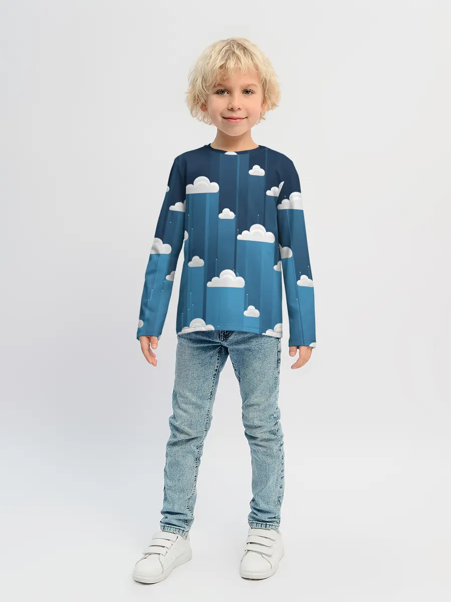 Детский лонгслив / Облака в очереди