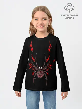 Детский лонгслив / Красно белый паук
