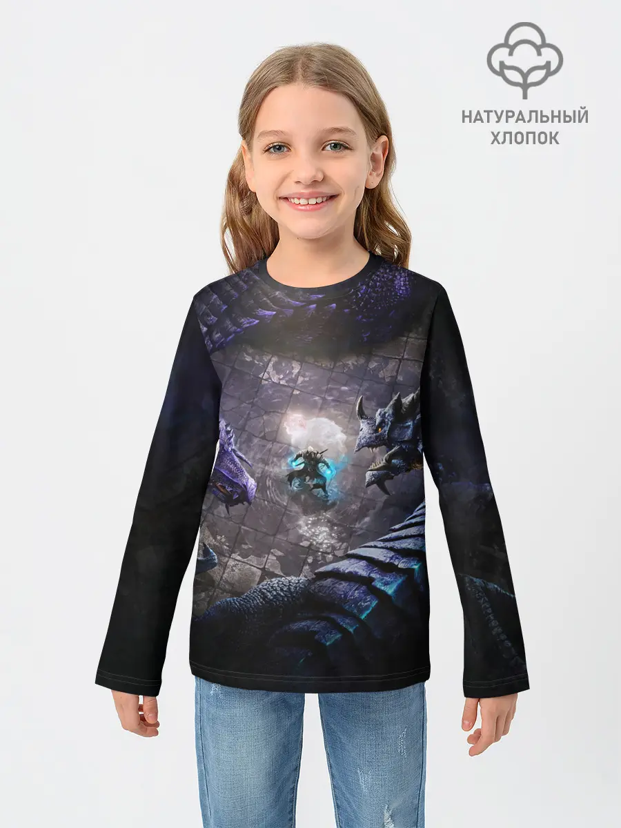 Детский лонгслив / В окружении драконов