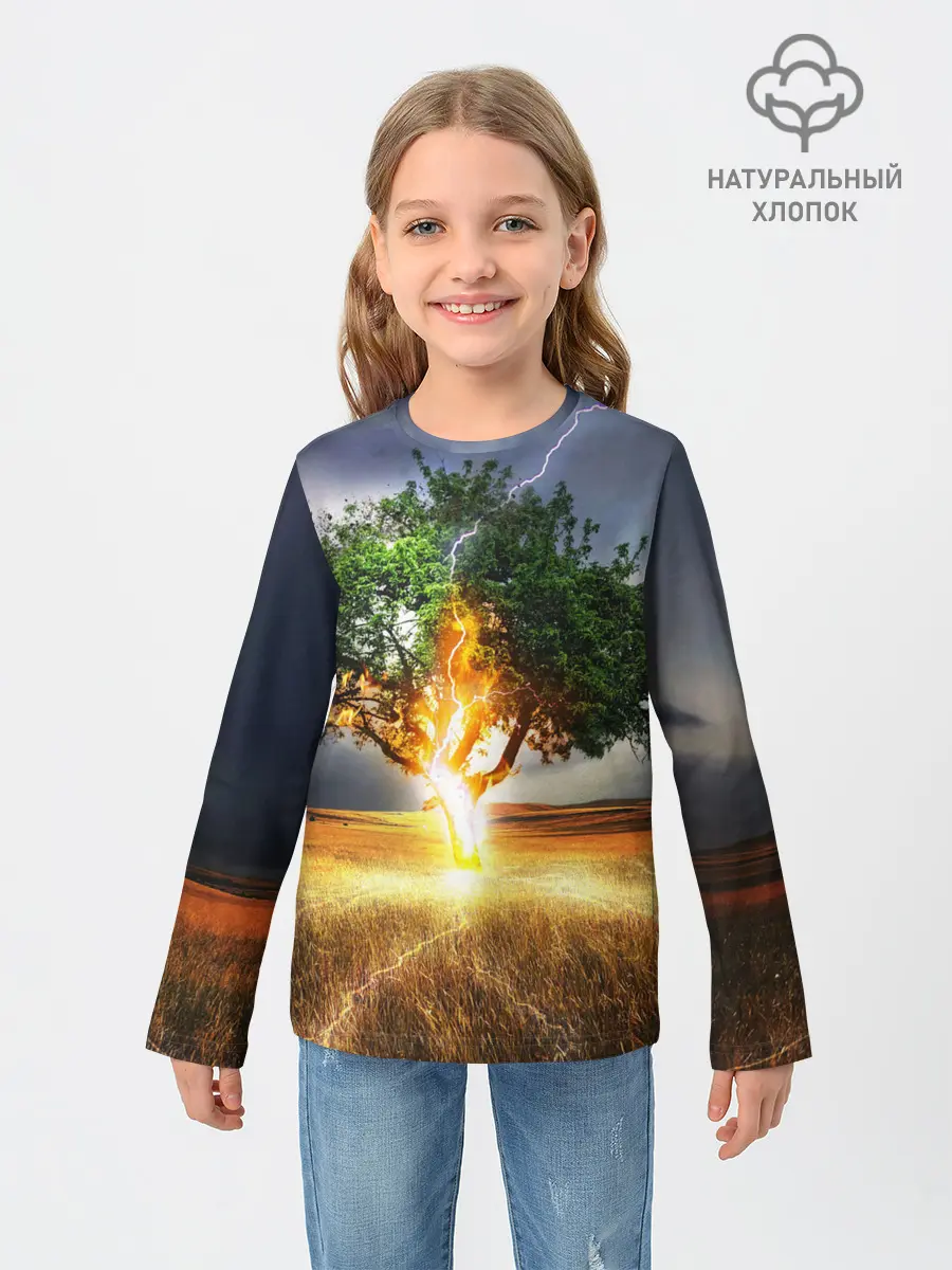 Детский лонгслив / Удар молнией