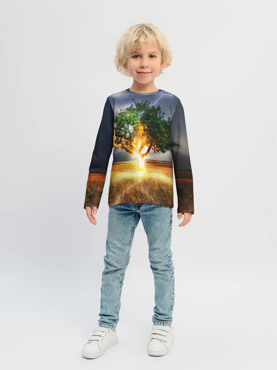 Детский лонгслив / Удар молнией